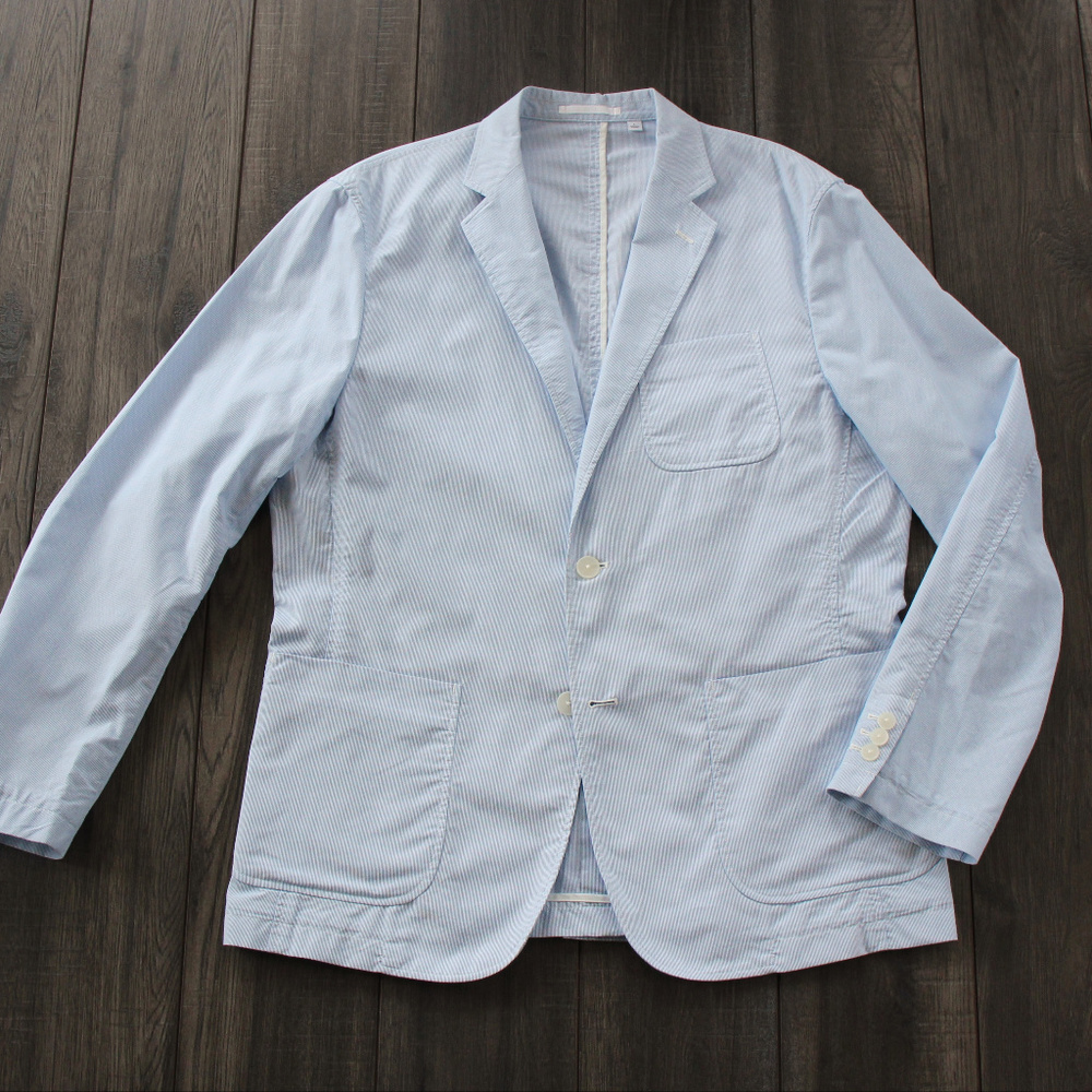 Uniqlo Spring Blazer - blue pinstripe L